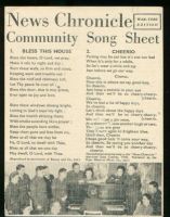 1940 NEWS CHRONICLE COMMUNITY SONG SHEET