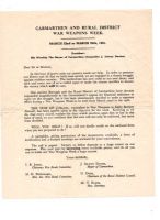 1941 CARMARTHEN AND RURAL DISTRICT WAR WEAPONS WEEK LETTERS