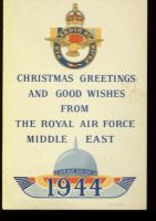 1944 RAF MIDDLE EAST CHRISTMAS CARD