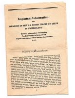 1945  IMPORTANT INFORMATION FOR U.S. ARMED FORCES