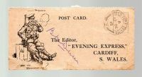 1915 EVENING EXPRESS ( CARDIFF ) TOBACCO FUND REPLY CARD FROM THE FRONT.