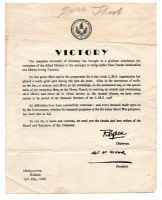 MAY 1945 L.M.S. RMAILWAY VICTORY LETTER TO THE STAFF