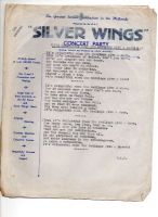 1954 SILVER WINGS CONCERT PARTY ITEM