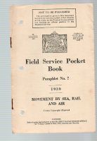 1939 FIELD SERVICE POCKET BOOK MOVEMENT BY SEA, RAIL AND AIR