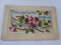 SILK POSTCARD FROM YOUR LOVING HUSBAND c/w card