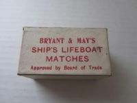 BRYANT & MAY SHIPS LIFEBOAT MATCHES SEALED