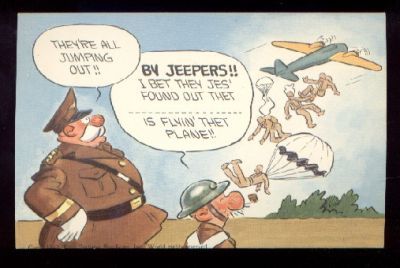EARLY US POSTCARD ' BY JEEPERS '