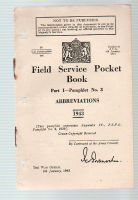 1943 FIELD SERVICE POCKET BOOK ABBREVIATIONS