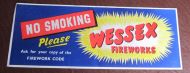 WESSEX FIREWORKS NO SMOKING POSTER