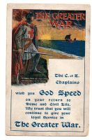THE GREATER WAR C of  E CHAPLINS CARD
