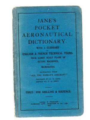 1918 JANES POCKET AERONAUTICAL DICTIONARY