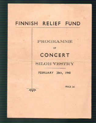 1940 FINNISH RELIEF FUND CONCERT PROGRAMME