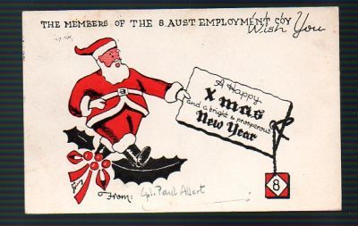 1943 8 AUSTRALIAN EMPLOYMENT CO. XMAS CARD