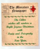 DECEMBER 1939 THE MINIATURE NEWSPAPER SPECIAL CHRISTMAS EDITION