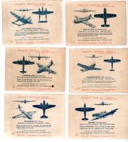 WW2 6 x SWEET CAPORAL AIRCRAFT SPOTTER SERIES PACK BACKS