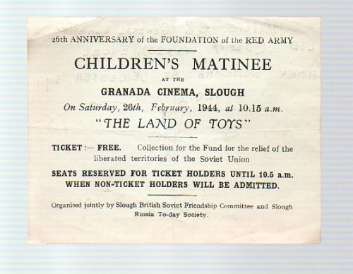 1944 CHILDRENS MATINEE TICKET GRANADA CINEMA SLOUGH