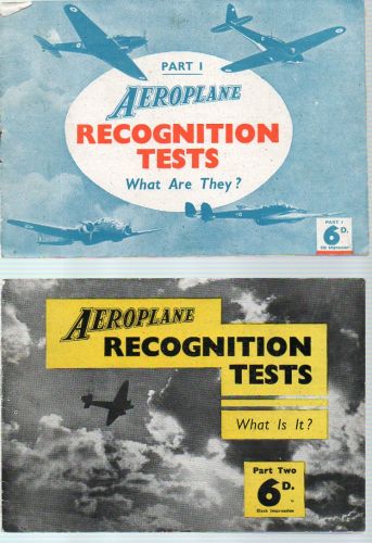 AEROPLANE RECOGNITION TESTS No.s  1 TO 7