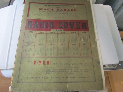 1940 RADIO COVER  WESTON SUPER MARE