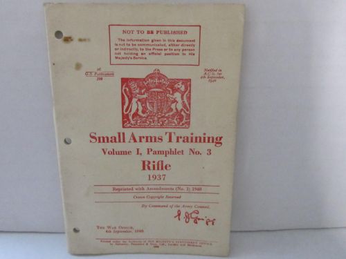 1940 reprint of 1937 SMALL ARMS TRAINING RIFLE EX HOME GUARD
