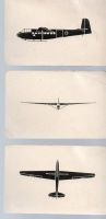 3 WW2 DFS 230-A GLIDER I.D. RECOGNITION CARDS