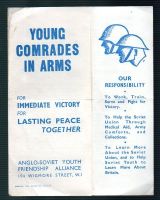 YOUNG COMRADES IN ARMS ANGLO-SOVIET YOUTH FRIENDSHIP LEAFLET